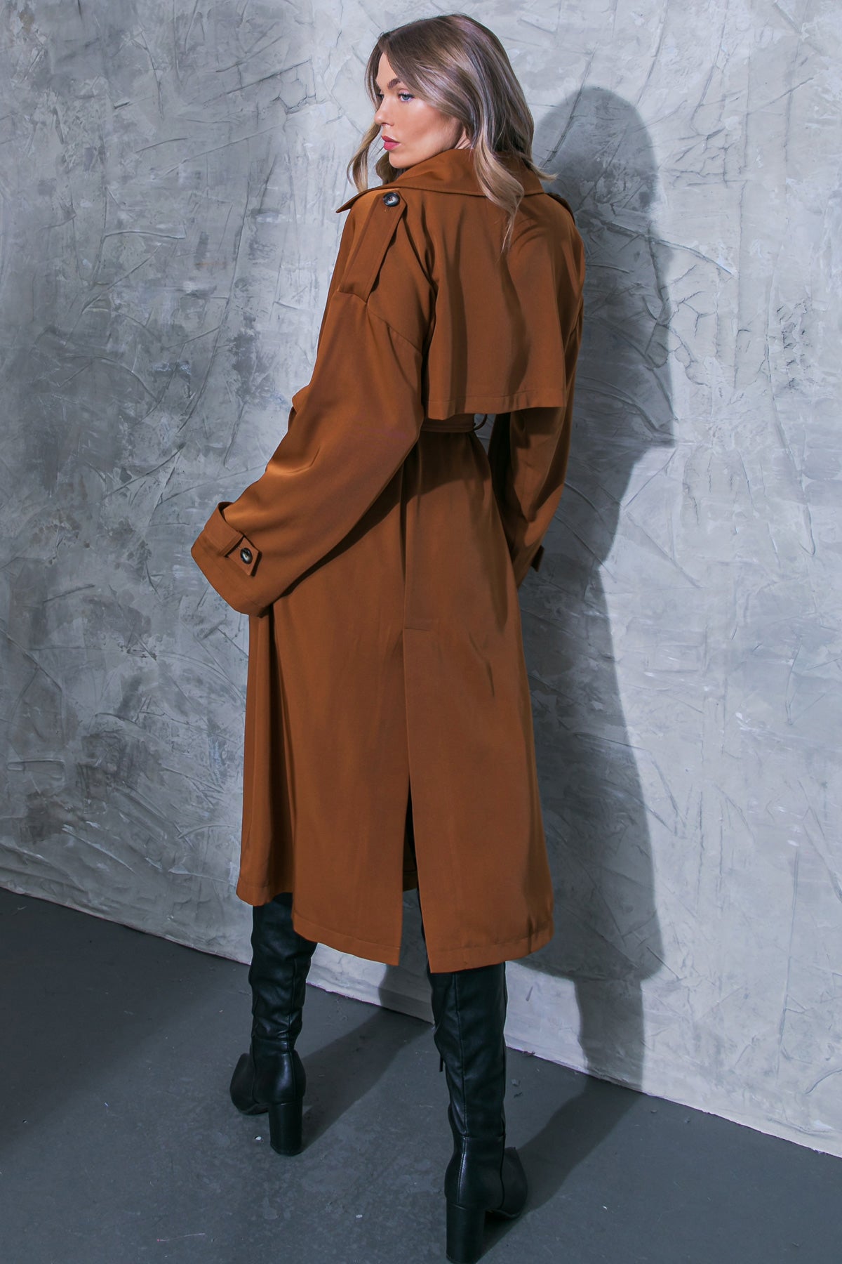 WOMEN ON THE MOON WOVEN TRENCH COAT Flying Tomato